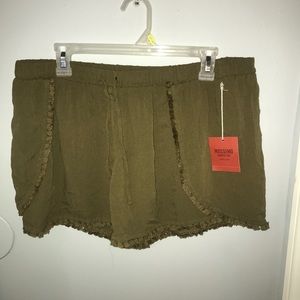 Army Green Parachute Shorts
